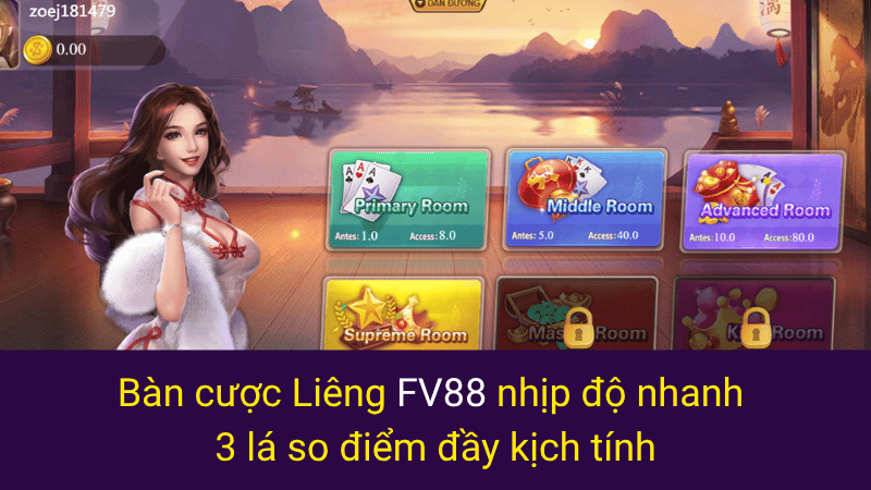 Bàn cược Liêng FV88 nhịp độ nhanh 3 lá so điểm đầy kịch tính